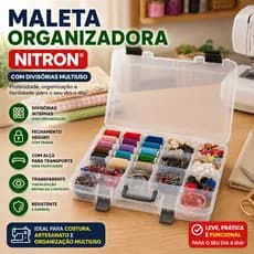 Maleta Organizadora Com Divisórias Para Costura Multiuso Transparente