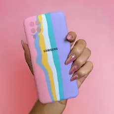 Capinha Capa Aveludada Arco Iris Galaxy Samsung A02S A12 A23 A32 A 34 4G A03 CORE A04e A71 A72 S21 ULTRA NOTE 20 S20 FE