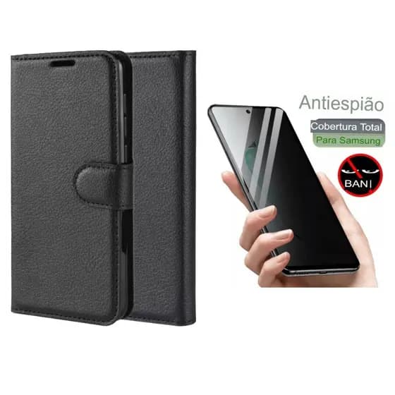 Capa Capinha Carteira Flip MOTO G52/ G82 + Pelicula Privacidade 3d