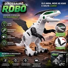 Dinossauro Robo Dragão com asas e anda Sozinho com luz e som