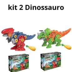 Kit 2 Brinquedos Dinossauro Didático Monta e Desmonta Robô Infantil Educativo
