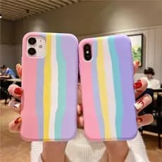 Capinha Capa colorida  Rosa Iphone XS XR 7 8 normal  7 8 Plus  11  12/12pro