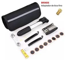 Kit Ferramentas Bicicleta Chaves de Fenda + Estojo Bomba Bike de Ar Pneu