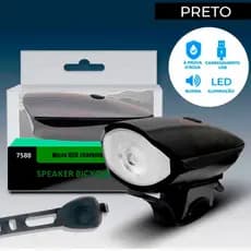 Lanterna Farol Led Bike Com Buzina Bicicleta Recarregável Usb