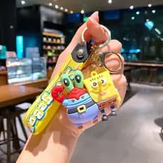 Chaveiro 3D Bob esponja Premium Emborrachado Alta Qualidade Colorido Presente Criativo