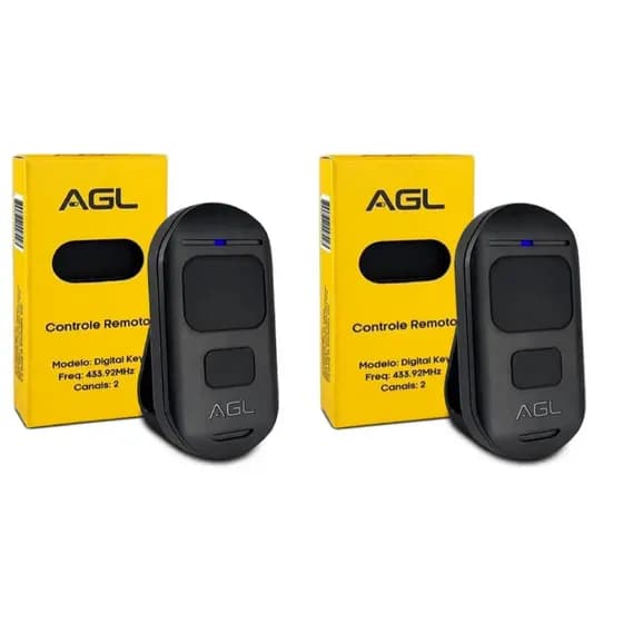 Kit 2 Controle Remoto Agl 433mhz universal Portão automático