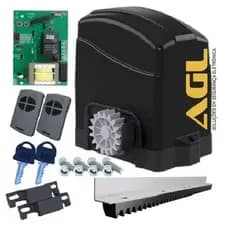 Kit Motor Portão Eletro 3,50M Cremalheira 2 Controles Agl Light Completo