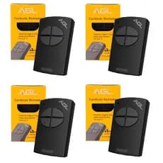 Kit 4 Controle Remoto 433.92 Mhz Agl Portão De Garagem Preto