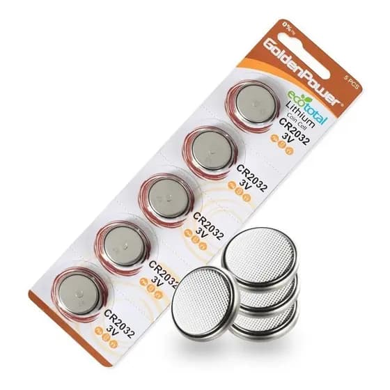 Cartela C/ 5 Baterias Pilha Alcalina Cr2032 Golden Power