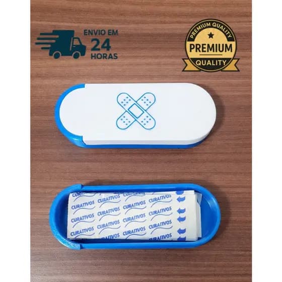 Estojo Porta Curativos com Tampa | Organizador Higiênico Band-aid Portátil para Viagem