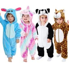 Macacão Pijama Inverno Infantil Kigurumi Bichinhos Stitch