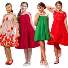 Vestido Infantil Juvenil Vermelho Verde Menina Festa Natal Rodado Babado