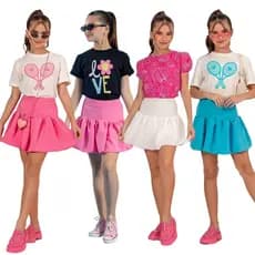 Conjunto Feminino Infantil Juvenil Menina Festa Luxo Moda Blogueirinha