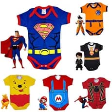 Body Temático Bebê Infantil Menino / Fantasia Mesversário - Escolha o Modelo