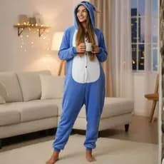 Macacão Bebê Inverno Kigurumi Peluciado Fofo Adulto Infantil
