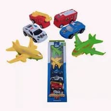 Kit 6 Carrinhos Fricção Policial Caminhão De Bombeiro Aviões Fenix