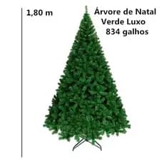 Árvore de Natal Pinheiro Verde Luxo 1,50m 525 Galhos A0715H Altura total de desde o pé até a ponta do último galho: 1,50