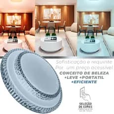 Lustre Plafon Led Cristal Duplo 30w - 60w Sobrepor Multicor