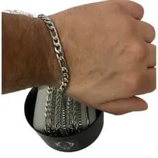Kit 10 Pulseiras Aço Masculinas + Mostruário