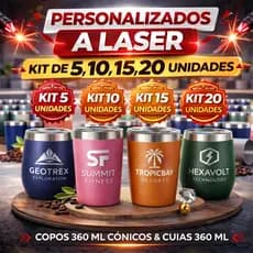 Kit Copo Térmico Cônico 360ml Personalizado a Laser
