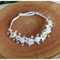 faixinha bebê florzinha/ tiara infantil de cabelo menina, batizado, casamento, festas, em aramado, regulável