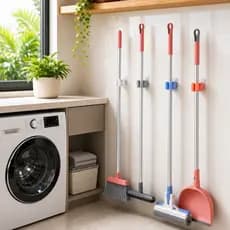 Suporte Vassoura E Rodo Adesivo Kit 4 Unidades Resistente