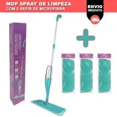Mop Spray De Limpeza Vassoura Rodo Magico Esfregão + 3 Refis de Brinde