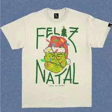 Camiseta Grinch Feliz Natal - Off-White  TOP