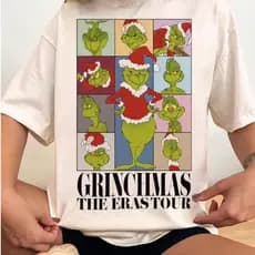 Camiseta Natal Feminina Unissex Grinchmas Merry Festas estampa natalina 100% algodao  Off-White 30.1