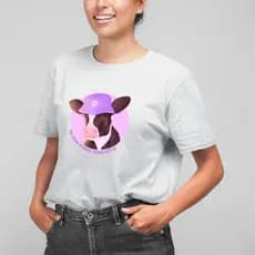 Camiseta Vaca Estilosa Meme Algodão Premium
