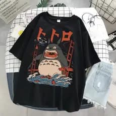 Camiseta Feminina Com Estampa De Desenho Engraçado Anime Hayao Totoro Miyazaki Totoro