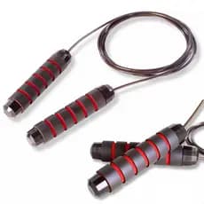 Kit 10 Cordas De Pular Speed Rope Profissional Vermelha Com Rolamento Ajustável Crossfit Fitness