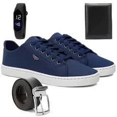 Sapatênis Casual Kit Com Carteira Masculina Porta cartão e Cinto E Relogio