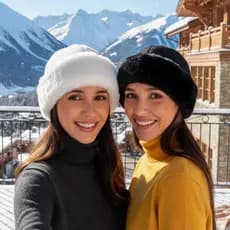 2 Gorros Feminino Touca Pelúcia Inverno Região De Clima Frio