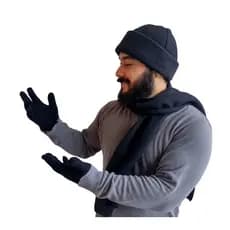 Kit Inverno Masculino Soft Touca Cachecol Luva
