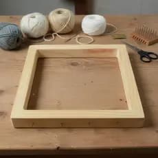 Bastidor Quadrado de madeira Para Agulha Mágica 25x25 cm Crie Arte com Facilidade
