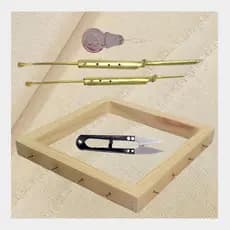 Kit de Bordado Ponto Russo Bastidor Agulhas Mágicas Tesoura