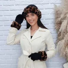 Conjunto de Touca e Luva em Pelúcia Conforto Estilo Proteção para o Inverno Aqueça-se com Elegância