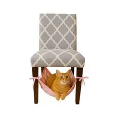 Rede de cadeira para gatos Pet adultos ou filhotes cama rosa listrada