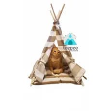 Toca cabana tenda casinha pet cães e gatos bege P