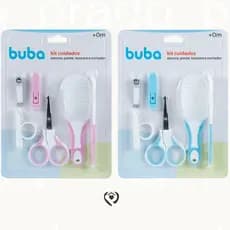 Kit Cuidados do Bebê Buba Escova de Cabelo Pente Tesoura e Cortador de Unha