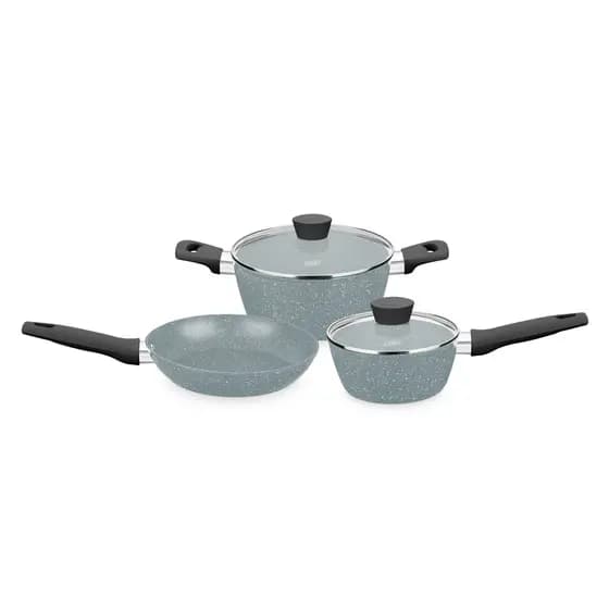 CONJUNTO DE PANELAS 3 PEÇAS MTA LINHA CARMELA SILVER CERÂMICO