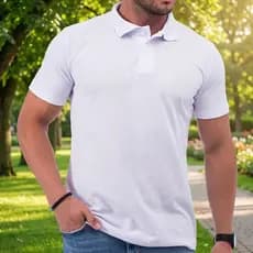 Camisa Gola Polo Masculina Branca Básica Lisa Camiseta Branca Para Homens