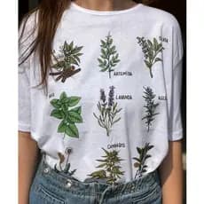 Camiseta Unissex Com Estampa De Ervas
