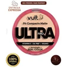Pó Compacto Matte Vult 9g com Efeito Matte e Cobertura Uniforme