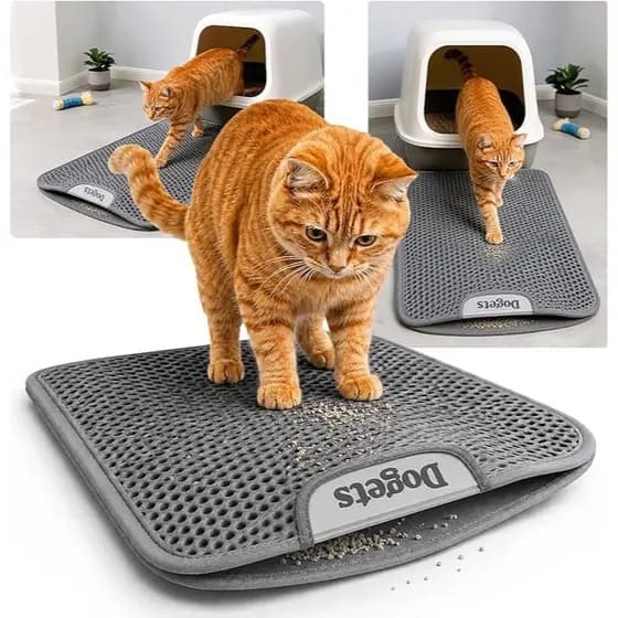 Tapete Higiênico Para Gatos Anti Sujeira Coletor De Areia Tapete Areia Gato EVA 60x40 cm