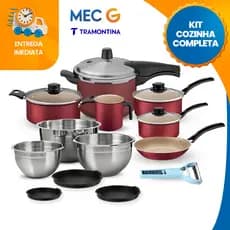 Jogo de Panela 10 peças Panela de Pressão Bowl de Inox Descascador Tramontina Mec G