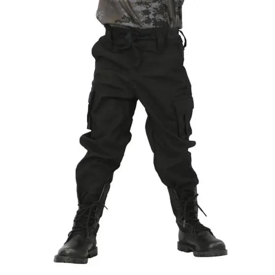 Calça Infantil Camuflada Lisa Militar Tática Atack - Preta