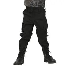 Calça Infantil Camuflada Lisa Militar Tática Atack - Preta