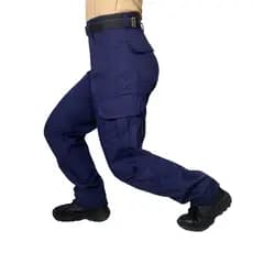Calça Tática Cargo Feminina Combat Bélica em RipStop - Azul Marinho